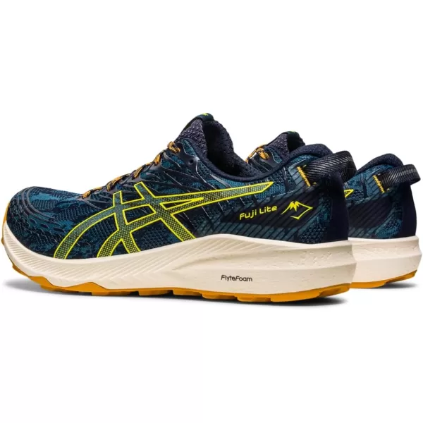 imageASICS Mens Fuji Lite 3 Running ShoesInk TealGolden Yellow