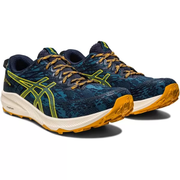 imageASICS Mens Fuji Lite 3 Running ShoesInk TealGolden Yellow
