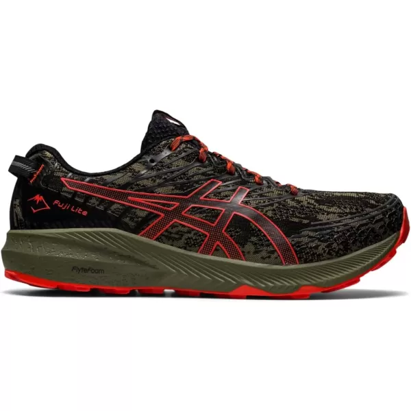 imageASICS Mens Fuji Lite 3 Running ShoesMantlegreenCherry Tomato