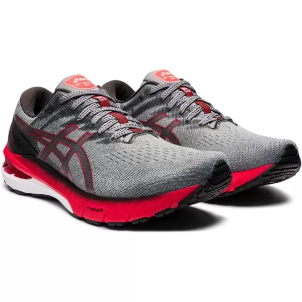 imageASICS Mens GT2000 10 Running ShoesMid GreyElectric Red