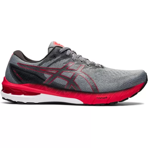 imageASICS Mens GT2000 10 Running ShoesMid GreyElectric Red