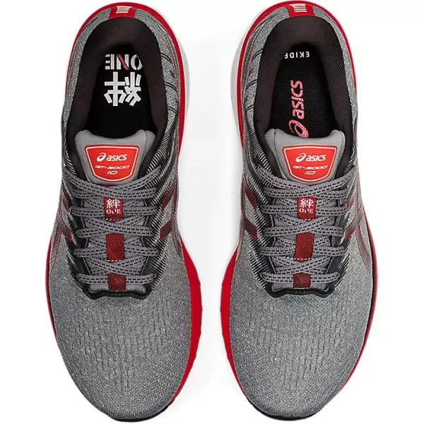 imageASICS Mens GT2000 10 Running ShoesMid GreyElectric Red
