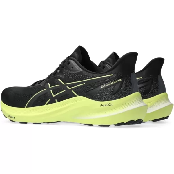 imageASICS Mens GT2000 12 Running ShoeBlackGlow Yellow