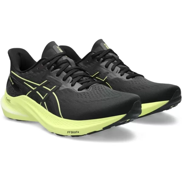 imageASICS Mens GT2000 12 Running ShoeBlackGlow Yellow