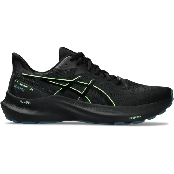 imageASICS Mens GT2000 12 Running ShoeBlackIlluminate Green