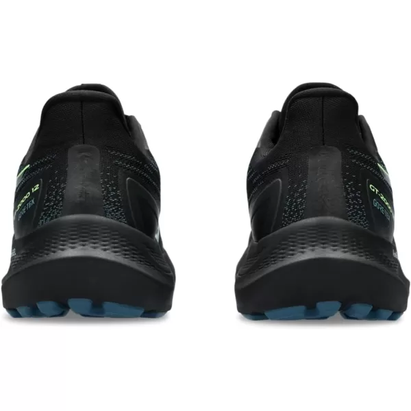 imageASICS Mens GT2000 12 Running ShoeBlackIlluminate Green