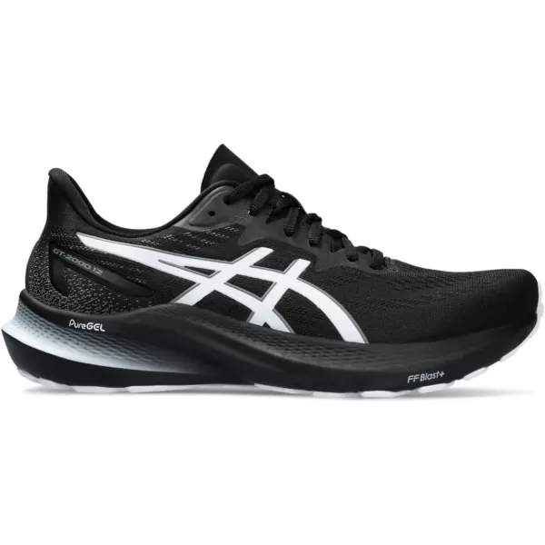 imageASICS Mens GT2000 12 Running ShoeBlackWhite