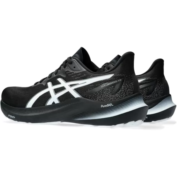 imageASICS Mens GT2000 12 Running ShoeBlackWhite