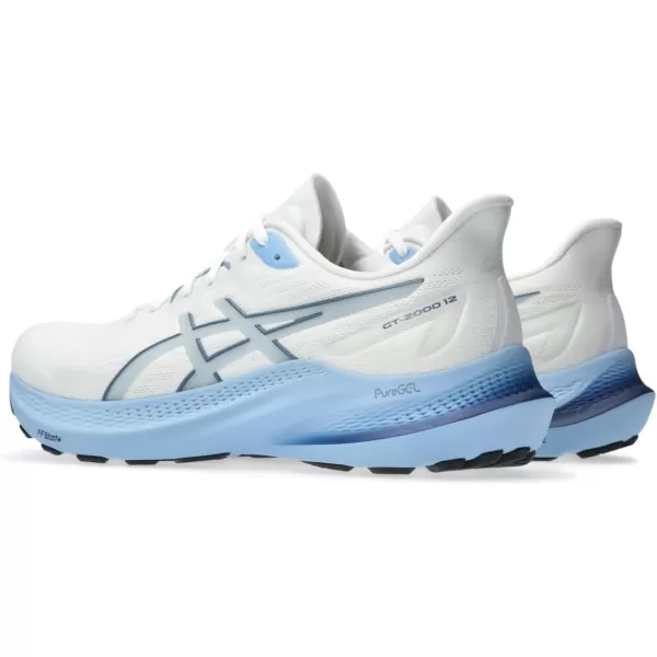imageASICS Mens GT2000 12 Running ShoeWhiteStorm Blue