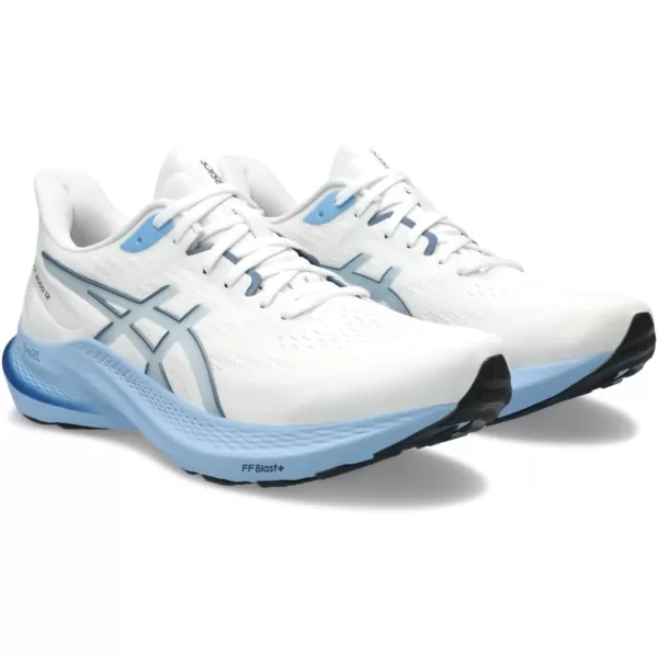 imageASICS Mens GT2000 12 Running ShoeWhiteStorm Blue