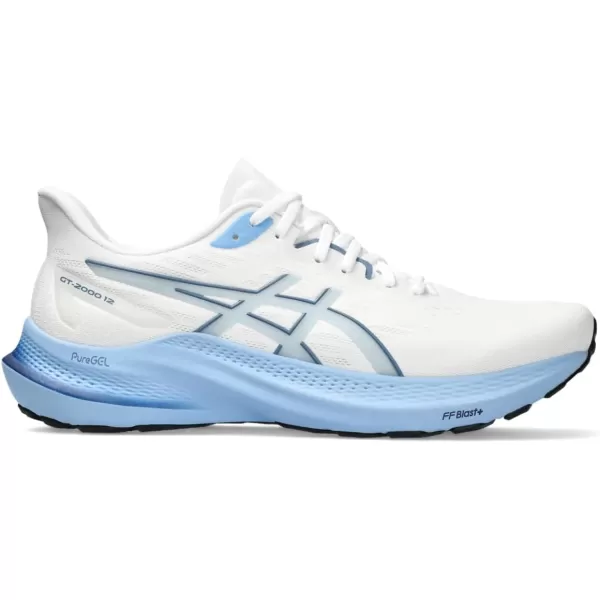 imageASICS Mens GT2000 12 Running ShoeWhiteStorm Blue