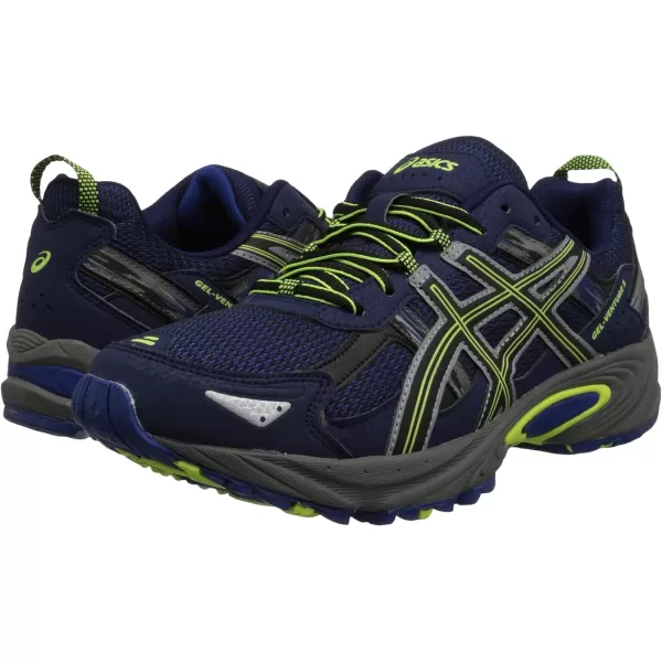 imageASICS Mens Gel Venture 5 Running ShoeIndigo BlueBlackFlash Yellow