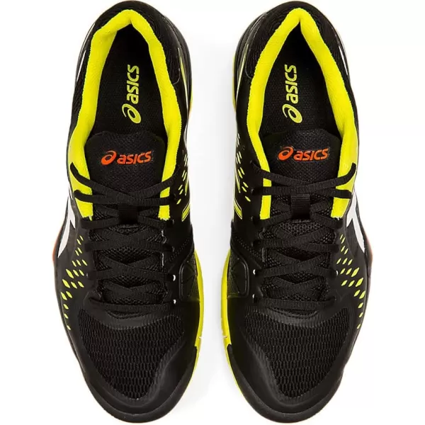 imageASICS Mens GelChallenger 12 Tennis ShoesBlackSour Yuzu