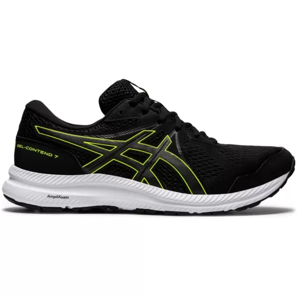 imageASICS Mens GelContend 7 Running ShoeBlackHazard Green