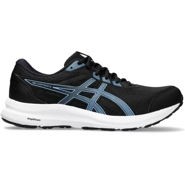 imageASICS Mens GelContend 8 Running ShoesBlackBlue Bliss