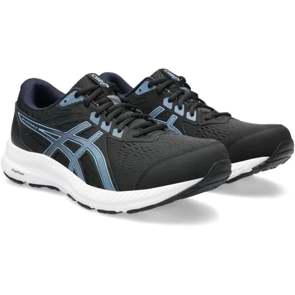 imageASICS Mens GelContend 8 Running ShoesBlackBlue Bliss