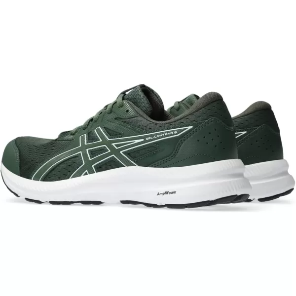 imageASICS Mens GelContend 8 Running ShoesRain ForestWhite