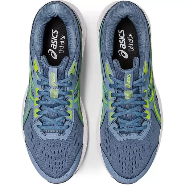 imageASICS Mens GelContend 8 Running ShoesSteel BlueLime Zest