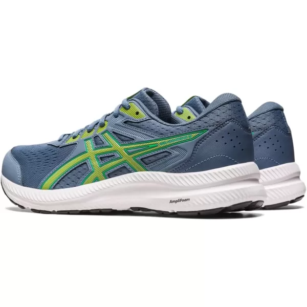 imageASICS Mens GelContend 8 Running ShoesSteel BlueLime Zest