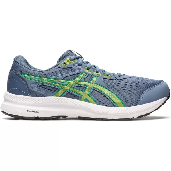 imageASICS Mens GelContend 8 Running ShoesSteel BlueLime Zest