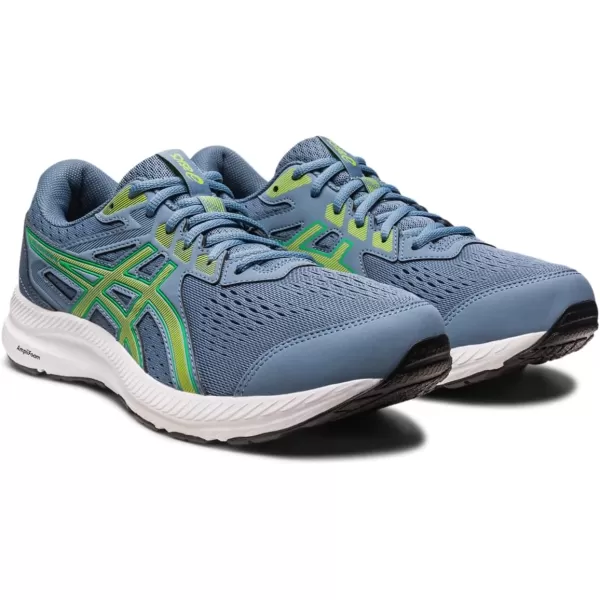 imageASICS Mens GelContend 8 Running ShoesSteel BlueLime Zest