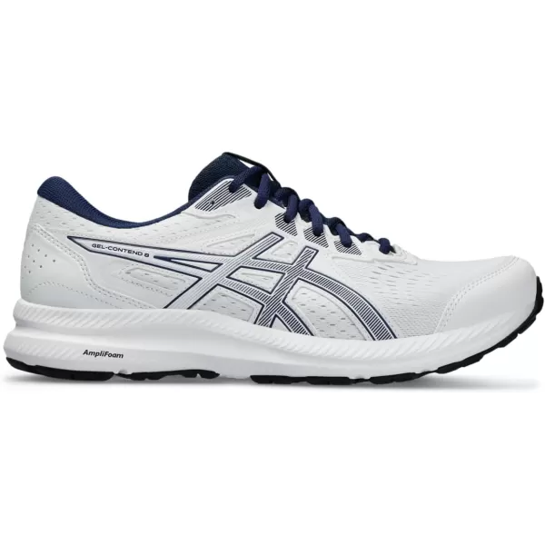 imageASICS Mens GelContend 8 Running ShoesWhiteBlue Expanse