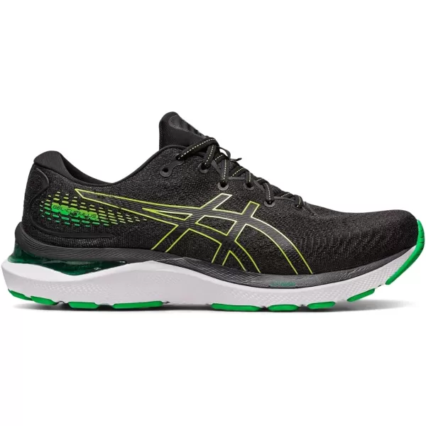 imageASICS Mens GelCumulus 24 Running ShoesBlackLime Zest