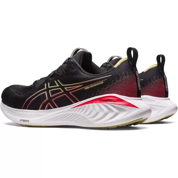 imageASICS Mens GelCumulus 25 Running ShoesBlackElectric Red