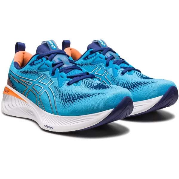 imageASICS Mens GelCumulus 25 Running ShoesIsland BlueSun Peach
