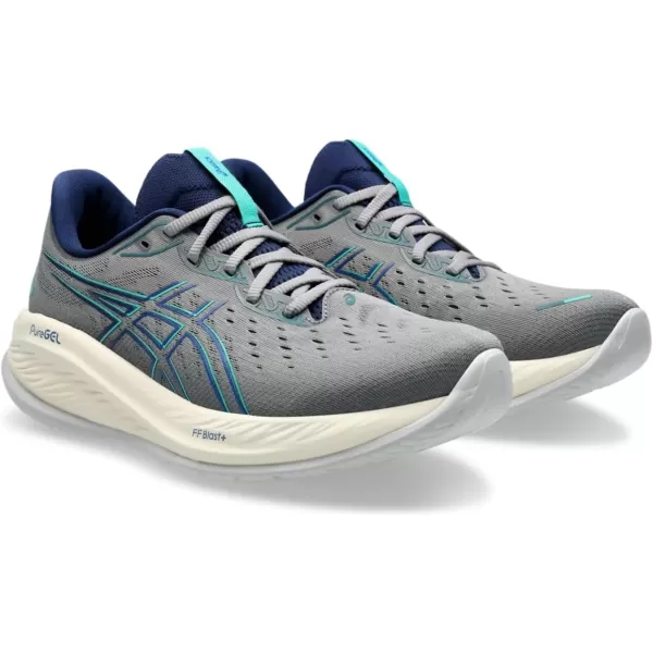 imageASICS Mens GelCumulus 26 Running ShoeClay GreyIllusion Blue