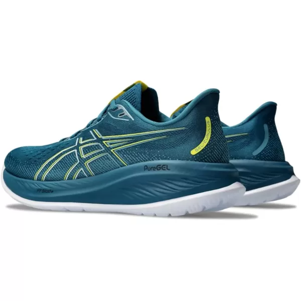 imageASICS Mens GelCumulus 26 Running ShoeEvening TealBright Yellow