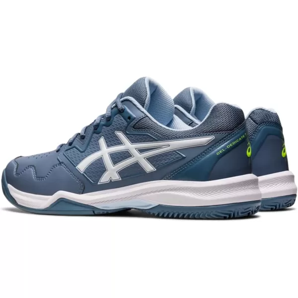 imageASICS Mens GelDedicate 7 Clay Tennis ShoesSteel BlueWhite