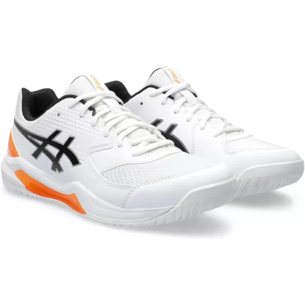 imageASICS Mens GelDedicate 8 Pickleball ShoesWhiteShocking Orange