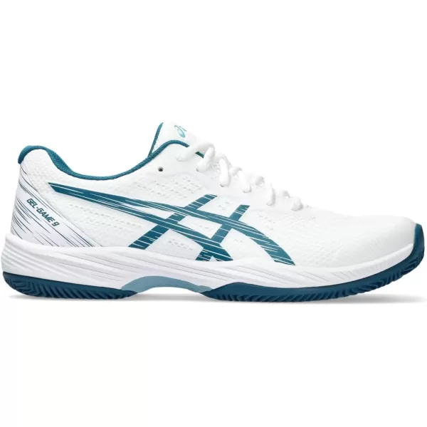 imageASICS Mens GelGame 9 ClayOC Tennis ShoesWhiteRestful Teal