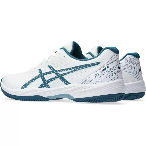 imageASICS Mens GelGame 9 ClayOC Tennis ShoesWhiteRestful Teal