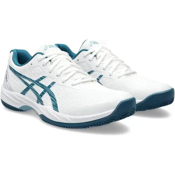 imageASICS Mens GelGame 9 ClayOC Tennis ShoesWhiteRestful Teal