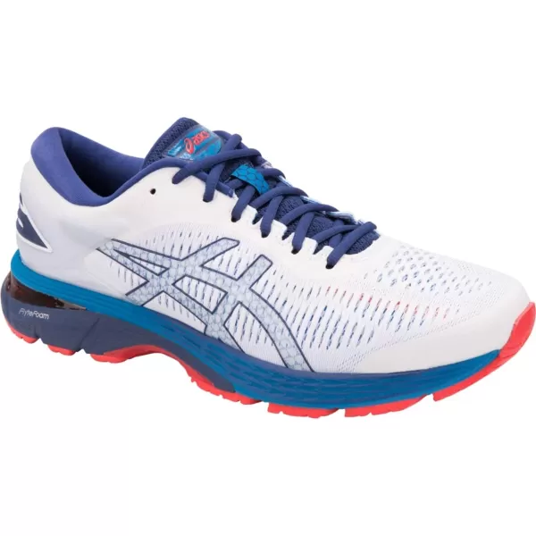 imageASICS Mens GelKayano 25 Running ShoeWhiteBlue Print