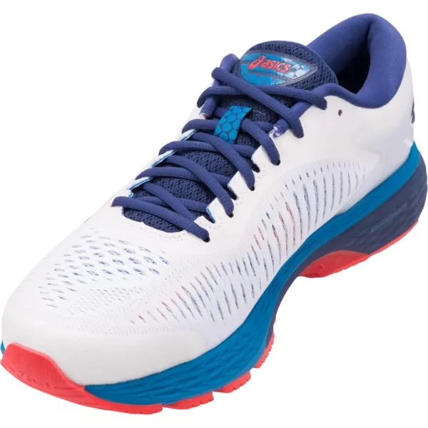 imageASICS Mens GelKayano 25 Running ShoeWhiteBlue Print