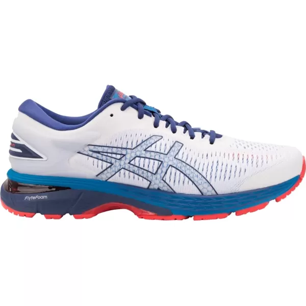 imageASICS Mens GelKayano 25 Running ShoeWhiteBlue Print