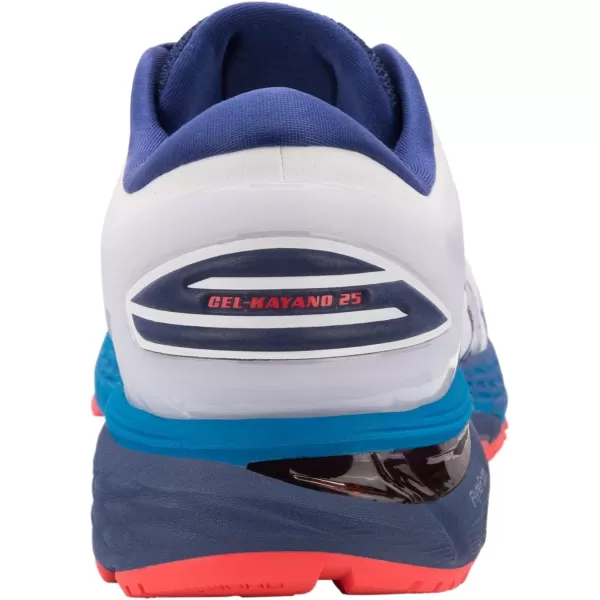 imageASICS Mens GelKayano 25 Running ShoeWhiteBlue Print