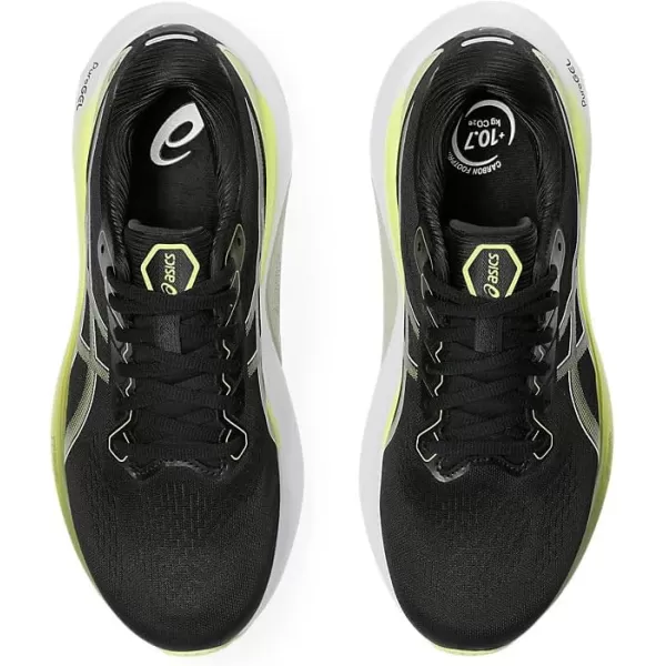 imageASICS Mens GelKayano 30 Running ShoesBlackGlow Yellow