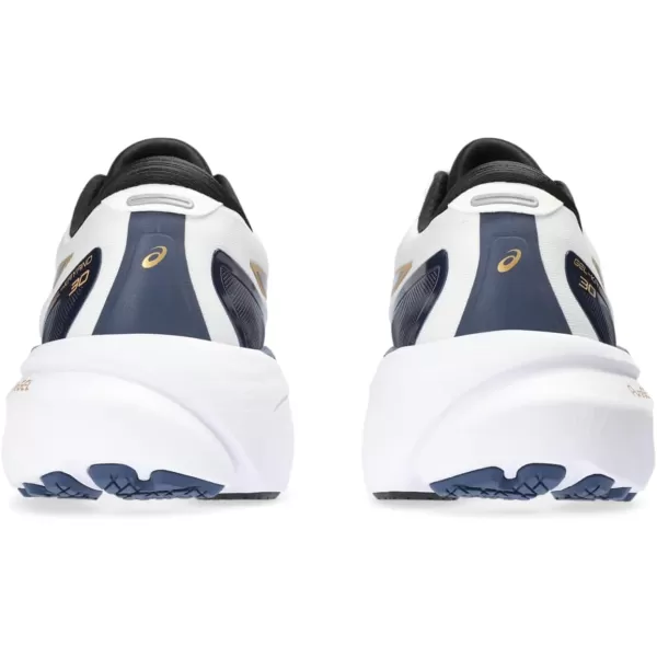 imageASICS Mens GelKayano 30 Running ShoesWhiteDeep Ocean