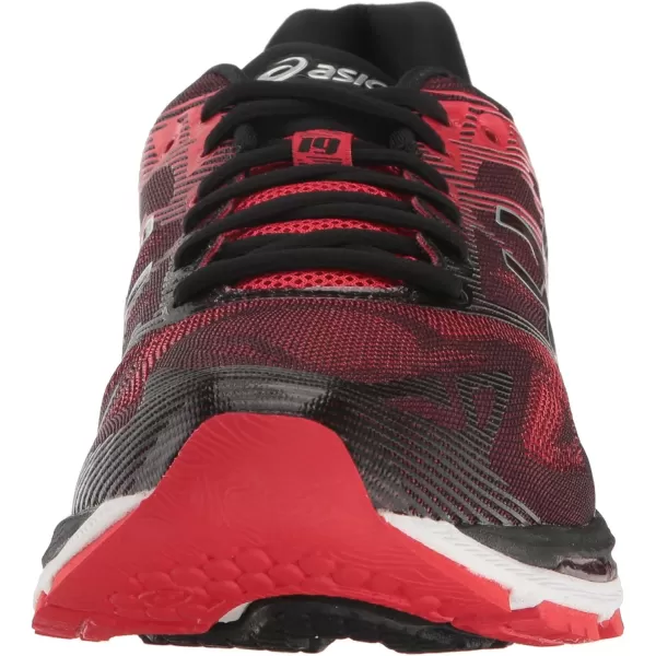 imageASICS Mens GelNimbus 19 Running ShoesBlackVermilionSilver