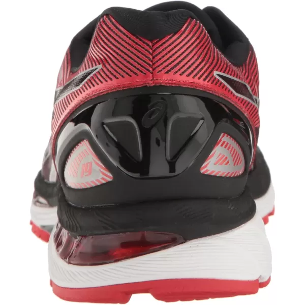 imageASICS Mens GelNimbus 19 Running ShoesBlackVermilionSilver