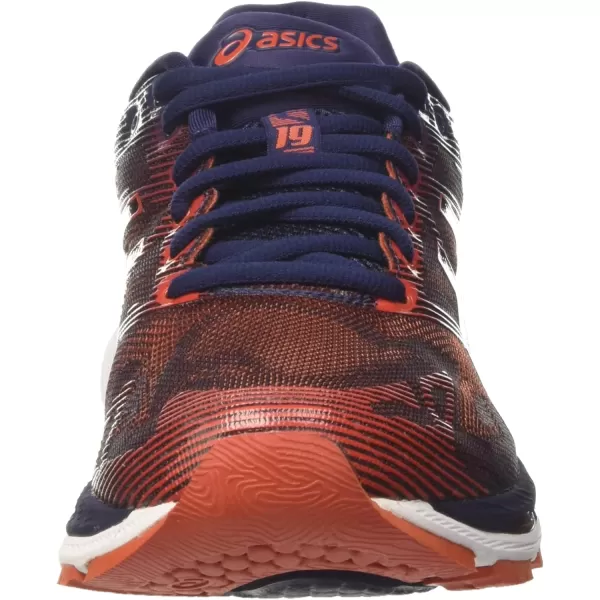 imageASICS Mens GelNimbus 19 Running ShoesBlue Peacoat Red Clay Peacoat