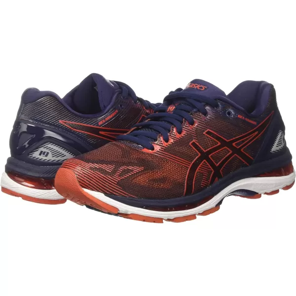 imageASICS Mens GelNimbus 19 Running ShoesBlue Peacoat Red Clay Peacoat