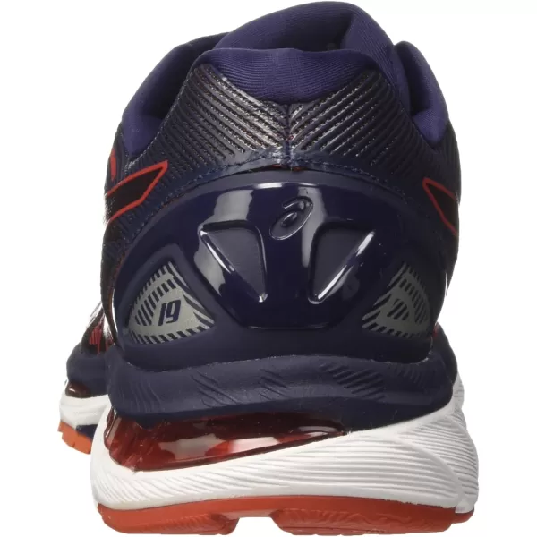 imageASICS Mens GelNimbus 19 Running ShoesBlue Peacoat Red Clay Peacoat