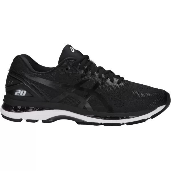 imageASICS Mens GelNimbus 20 Running ShoesBlackWhiteCarbon Carbon
