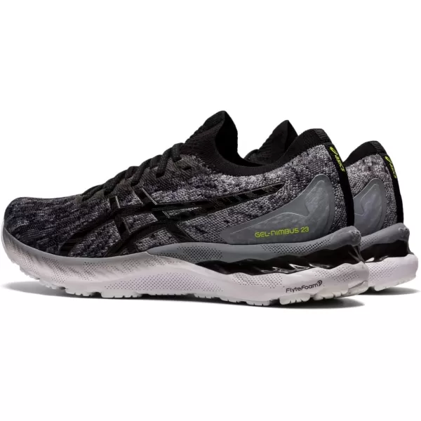 imageASICS Mens GelNimbus 23 Knit Running ShoesSheet RockBlackKnit
