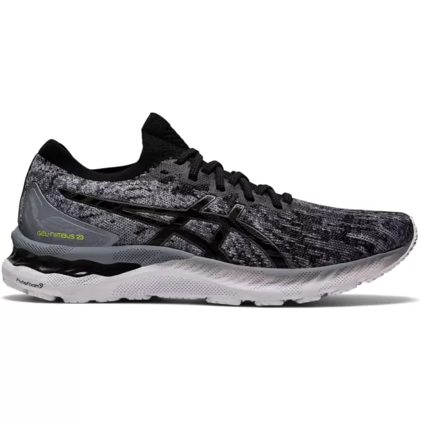 imageASICS Mens GelNimbus 23 Knit Running ShoesSheet RockBlackKnit